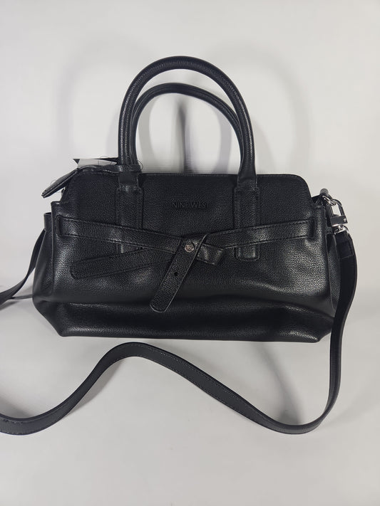 Nine West Lille Triple Compartment Satchel Bag – Black