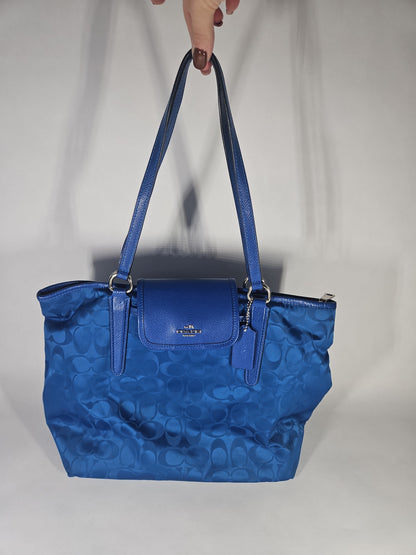 Coach Ward Signature Nylon Tote Bag – Royal Blue USED