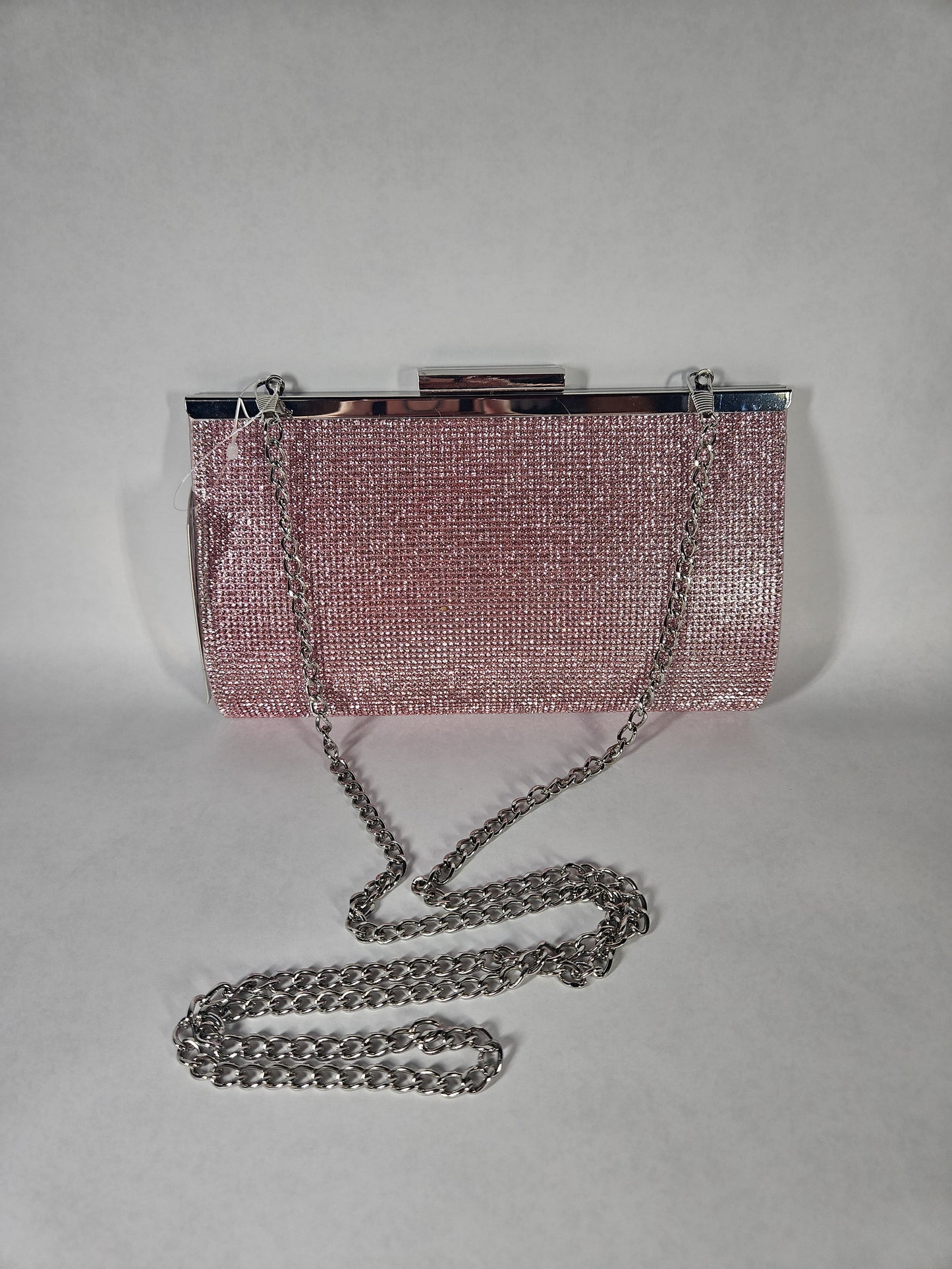 Nina Winslet Crystal Frame Clutch – Rose Mist