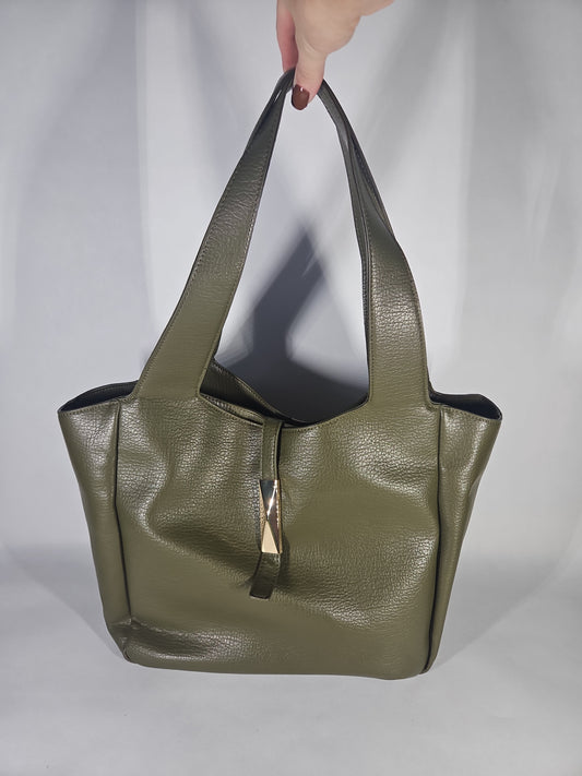 I.N.C. International Concepts Lydiah Large Tote Bag – Dark Olive