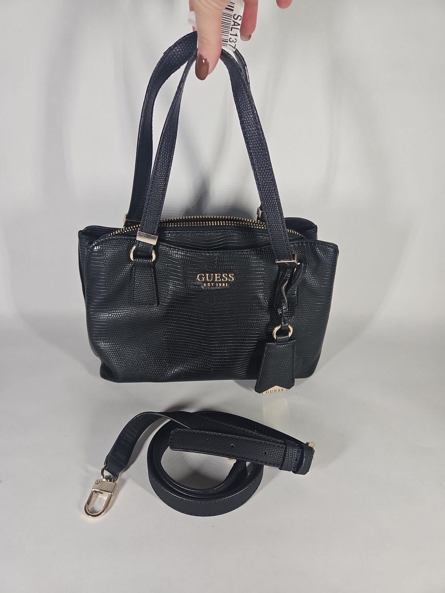 GUESS Lyndi Small Girlfriend Satchel Bag – Black