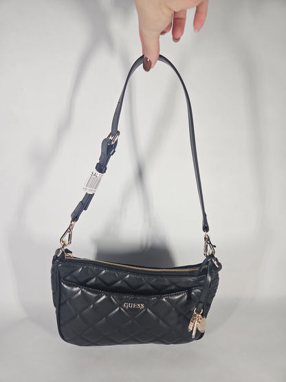 GUESS Tinsley Medium Quilted Shoulder Bag – Black MSRP $108