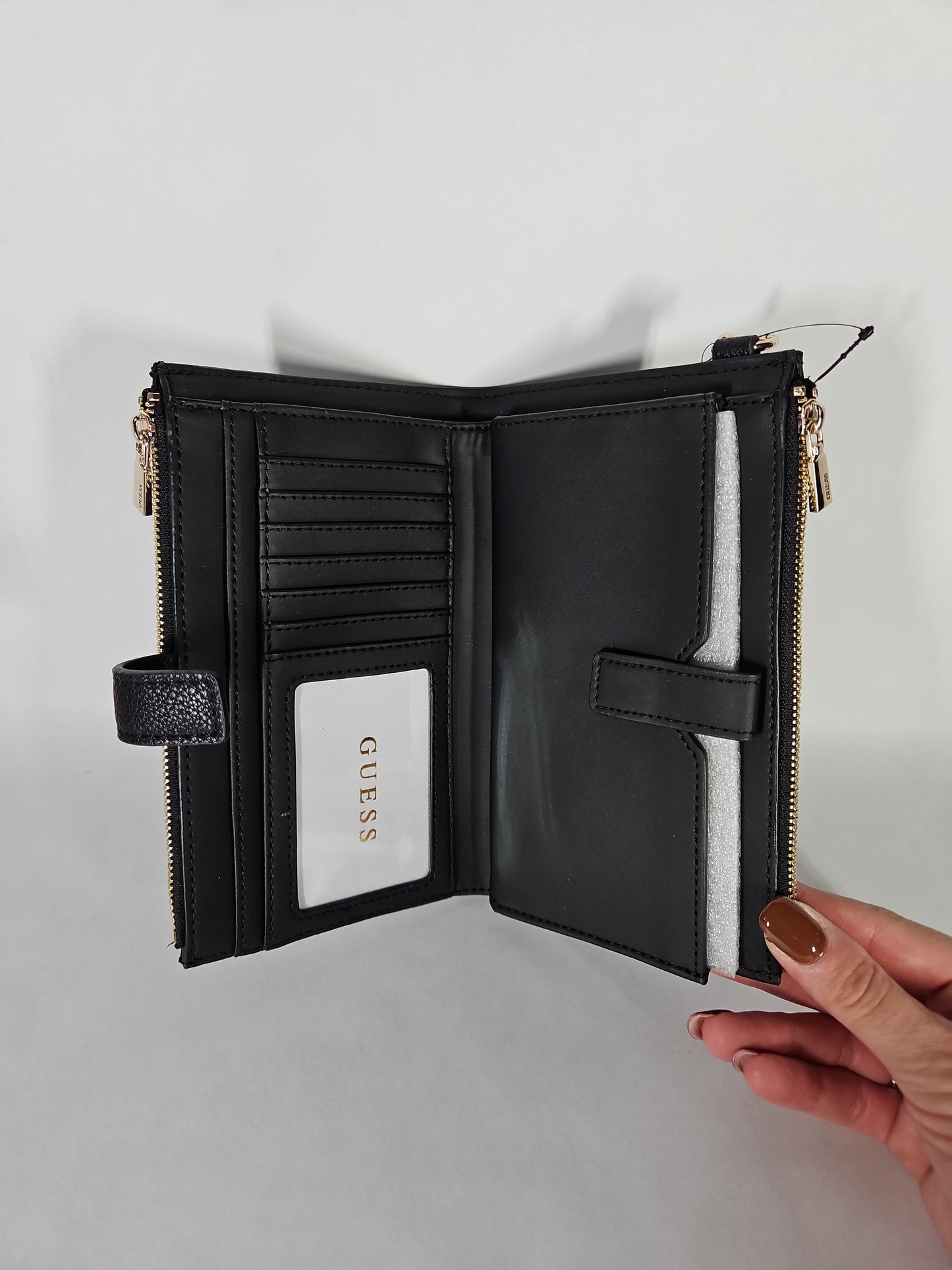 GUESS Yesba Double-Zip Organizer Wallet – Black