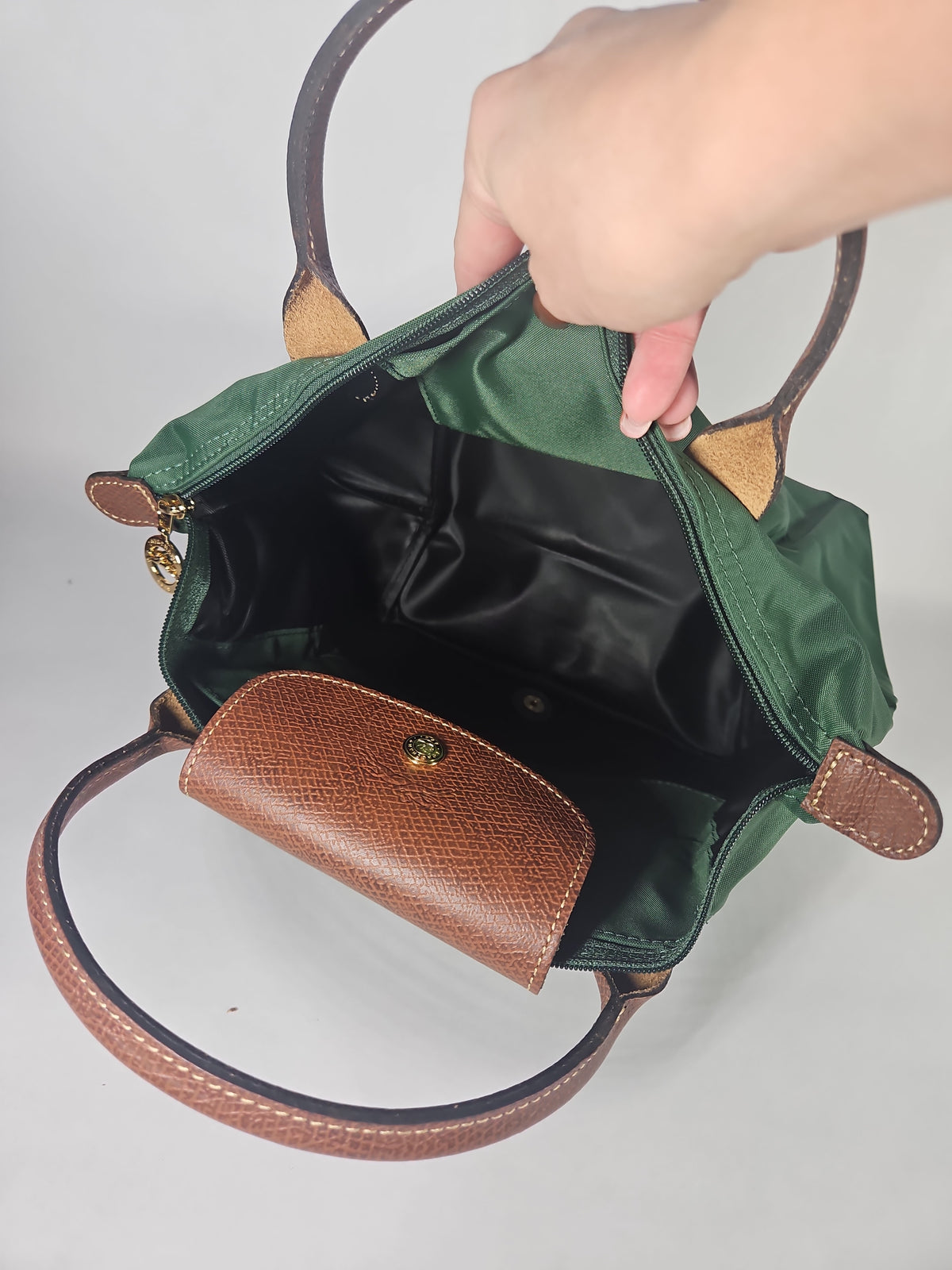 Longchamp Le Pliage Original Small Top Handle Handbag – British Green