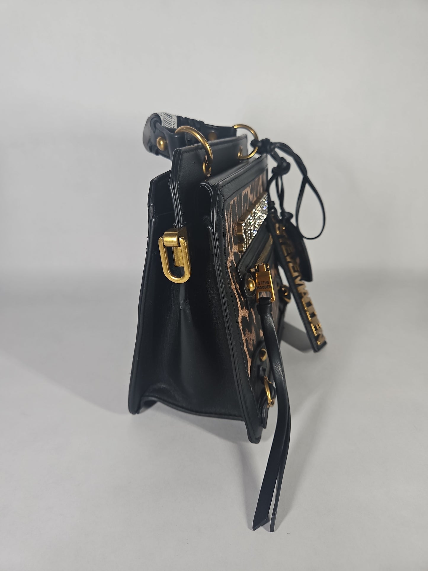 Steve Madden Bevelyn Small Satchel Handbag – Black
