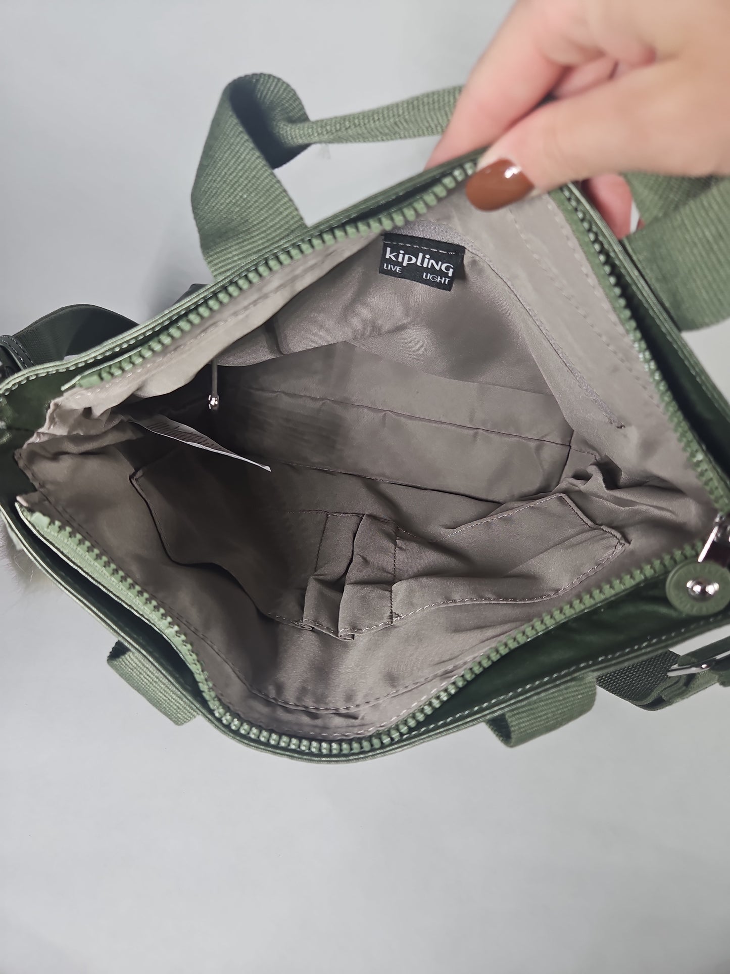 Kipling Large Zamora Up Handbag – Army Green