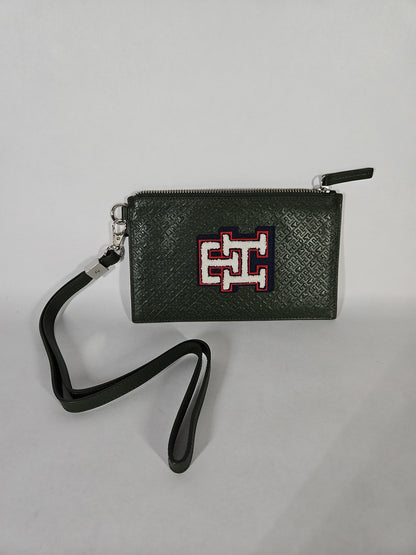Tommy Hilfiger x Anthony Ramos Genuine Leather Wristlet Wallet – Army Green