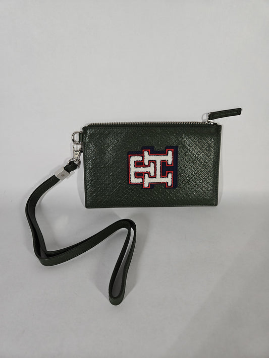 Tommy Hilfiger x Anthony Ramos Genuine Leather Wristlet Wallet – Army Green