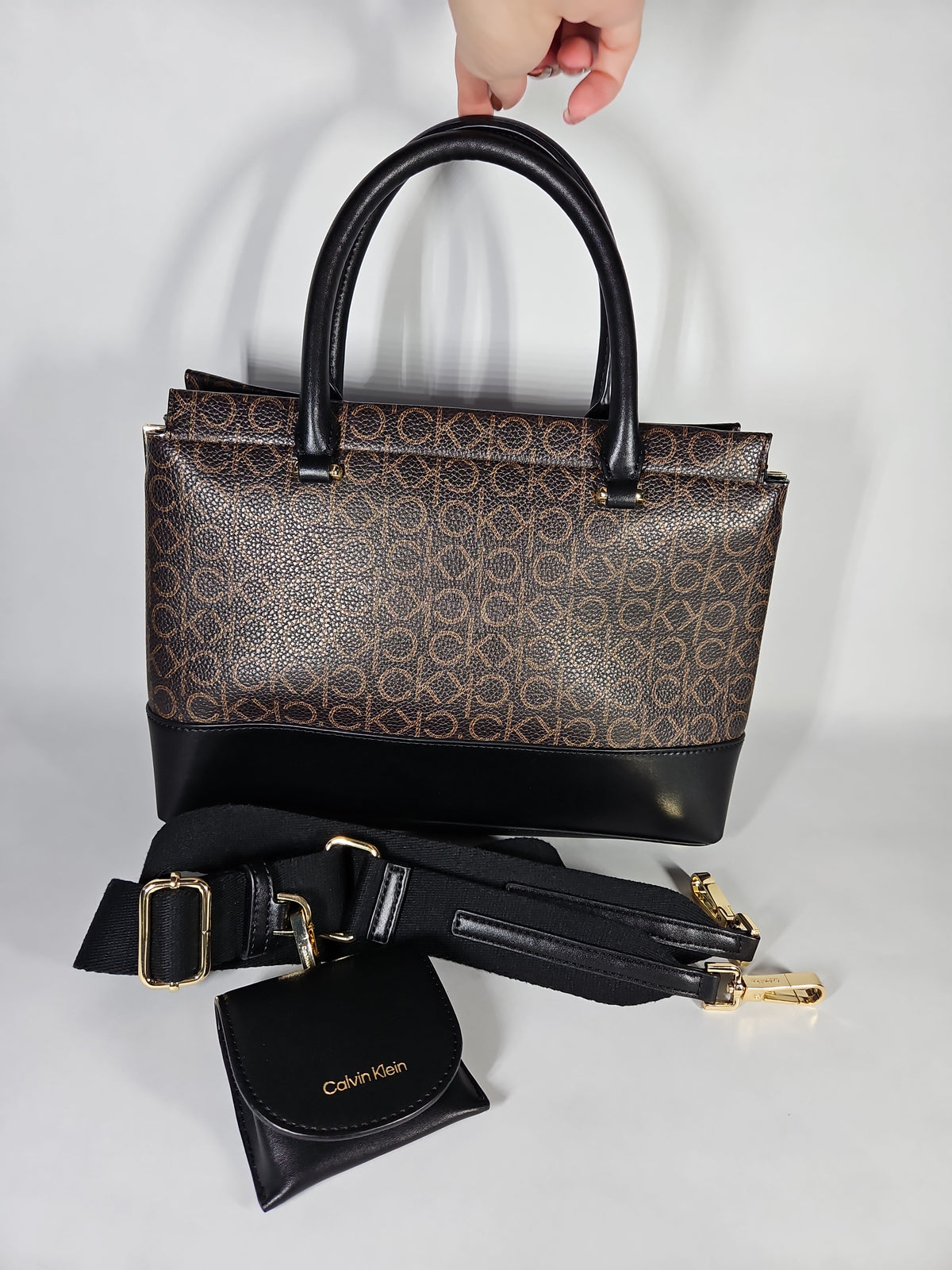 Calvin Klein Bianca Signature Triple Compartment Convertible Satchel