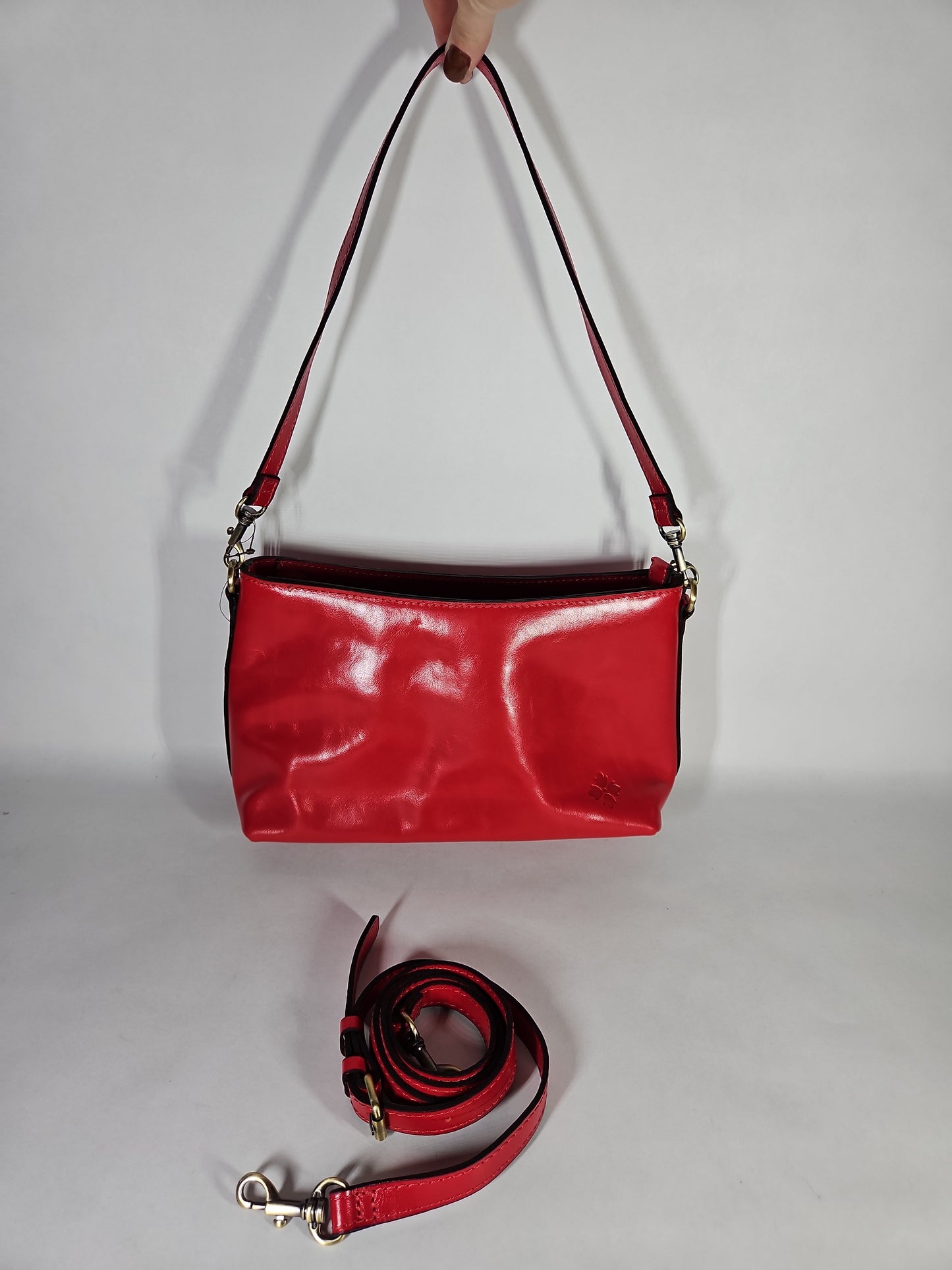 Patricia Nash Betta Medium Leather Shoulder Handbag – Red
