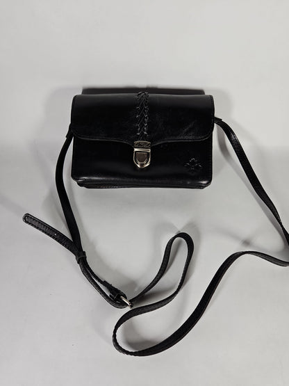 Patricia Nash Bianco Small Leather Crossbody Organizer – Black/Silver
