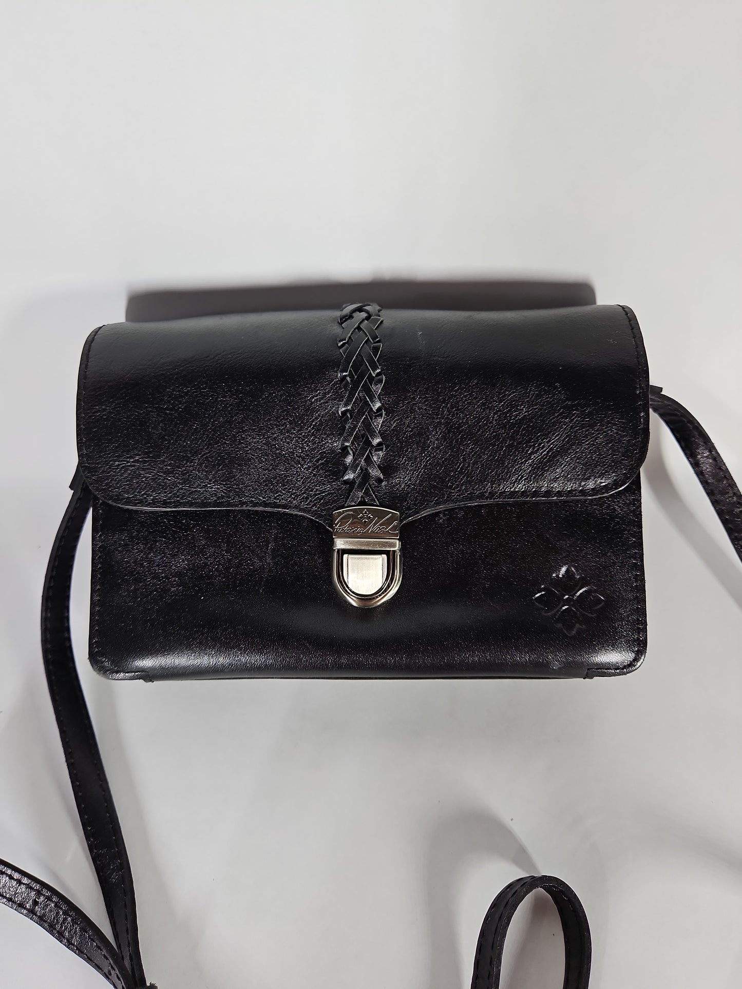 Patricia Nash Bianco Small Leather Crossbody Organizer – Black/Silver