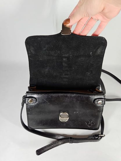 Patricia Nash Bianco Small Leather Crossbody Organizer – Black/Silver
