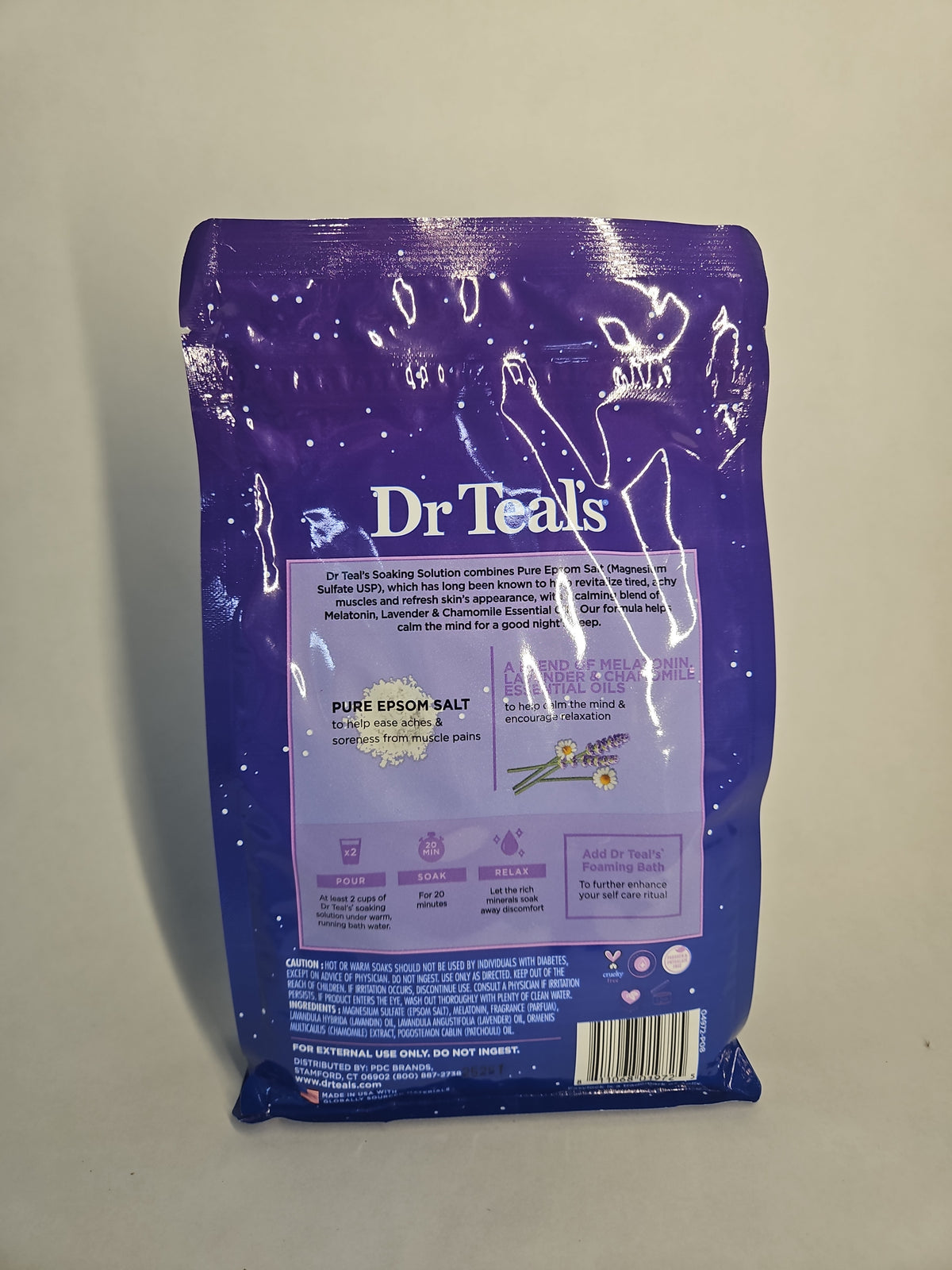 Dr Teal's Pure Epsom Salt Sleep Soak with Melatonin, Lavender &amp; Chamomile – 3 lb