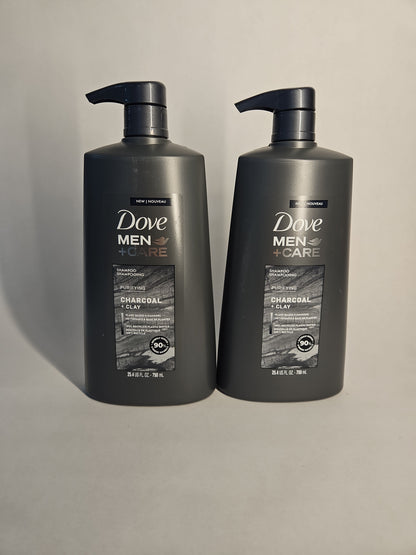 Dove Men+Care Purifying Charcoal + Clay Shampoo – 25.4 oz 2-Pack