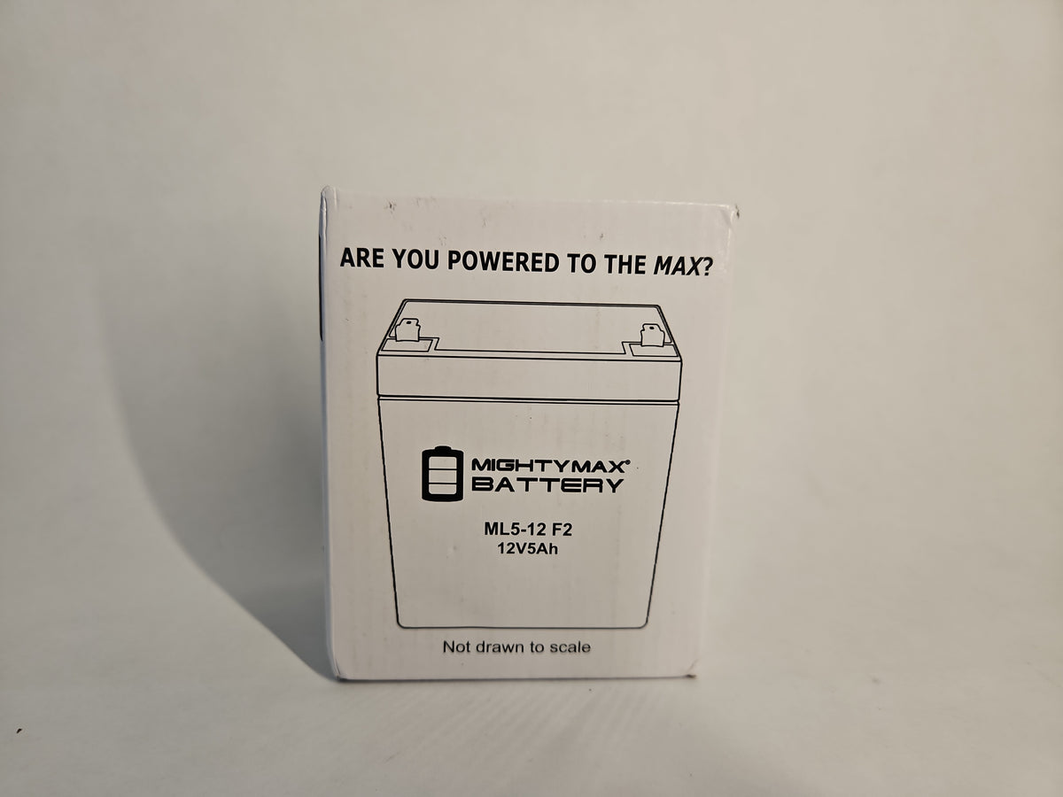 Mighty Max Battery ML5-12F2 12 Volt 5 Ah F2 Terminal Rechargeable SLA AGM Battery