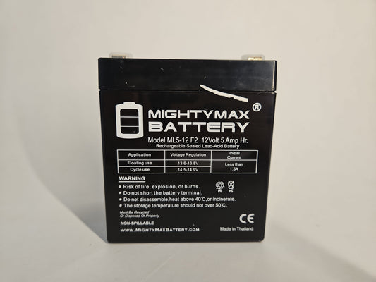 Mighty Max Battery ML5-12F2 12 Volt 5 Ah F2 Terminal Rechargeable SLA AGM Battery