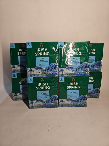 Irish Spring Icy Blast Deodorant Bar Soap 3.7 oz 24 Bars