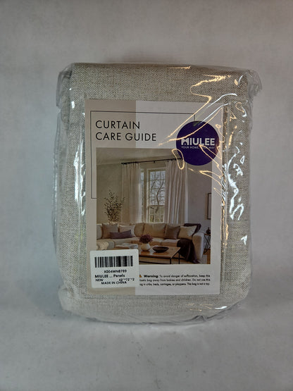 MIULEE Natural White Linen Curtains, 42" x 72" (2 Panels)