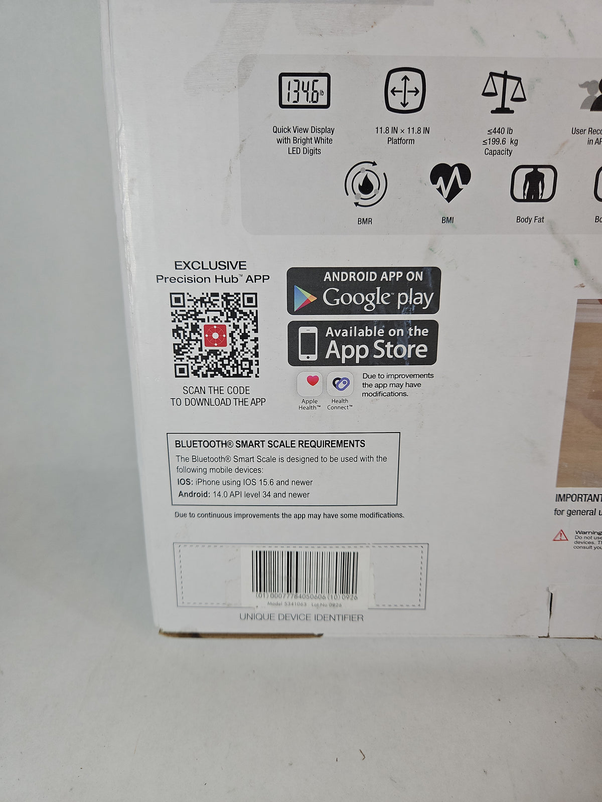 Taylor Body Composition Smart Scale with Quick View (Model 5341063)