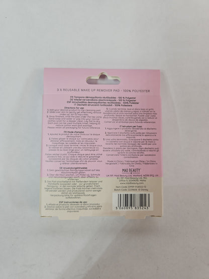 Mad Beauty Disney Princess Ariel Reusable Makeup Remover Pads, 3 Pack