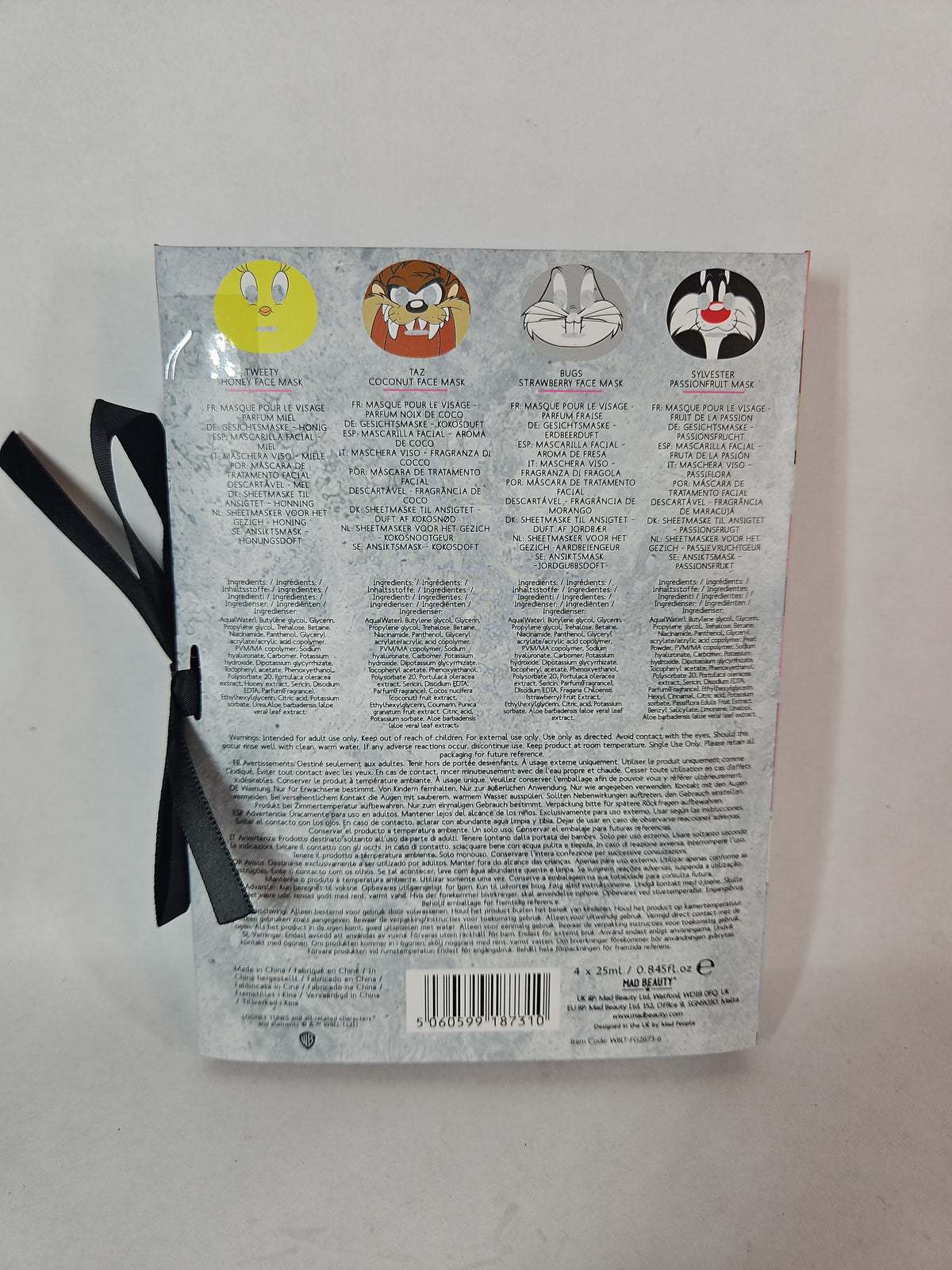 Looney Tunes Face Mask Booklet, 4 Pack