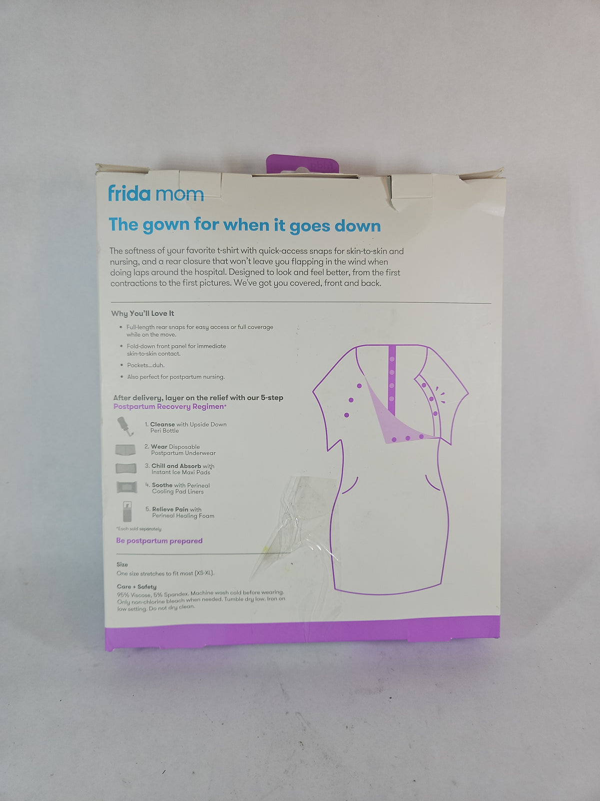 Frida Mom Delivery and Nursing Gown, One Size