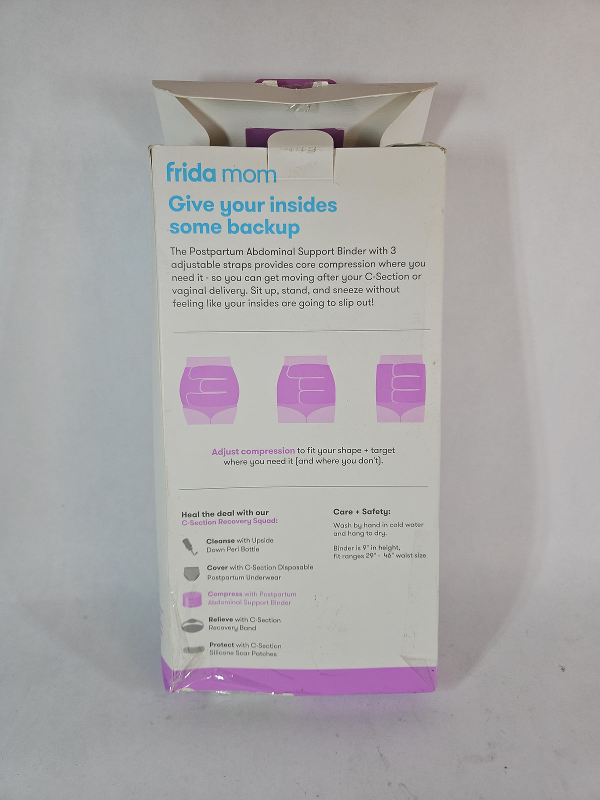 Frida Mom Postpartum Abdominal Support Binder, Fits 29"-46" Waist