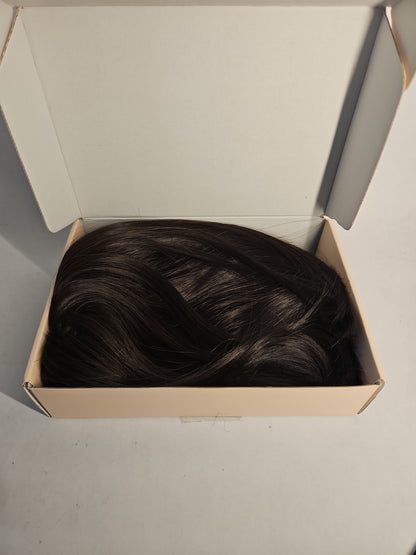 REECHO 11" Short Bob Wig with Bangs, Synthetic Hair – Dark Brown