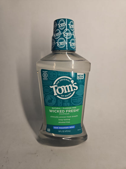 Tom's of Maine Wicked Fresh! Mouthwash, Cool Mountain Mint, 16 oz – 5 Pack