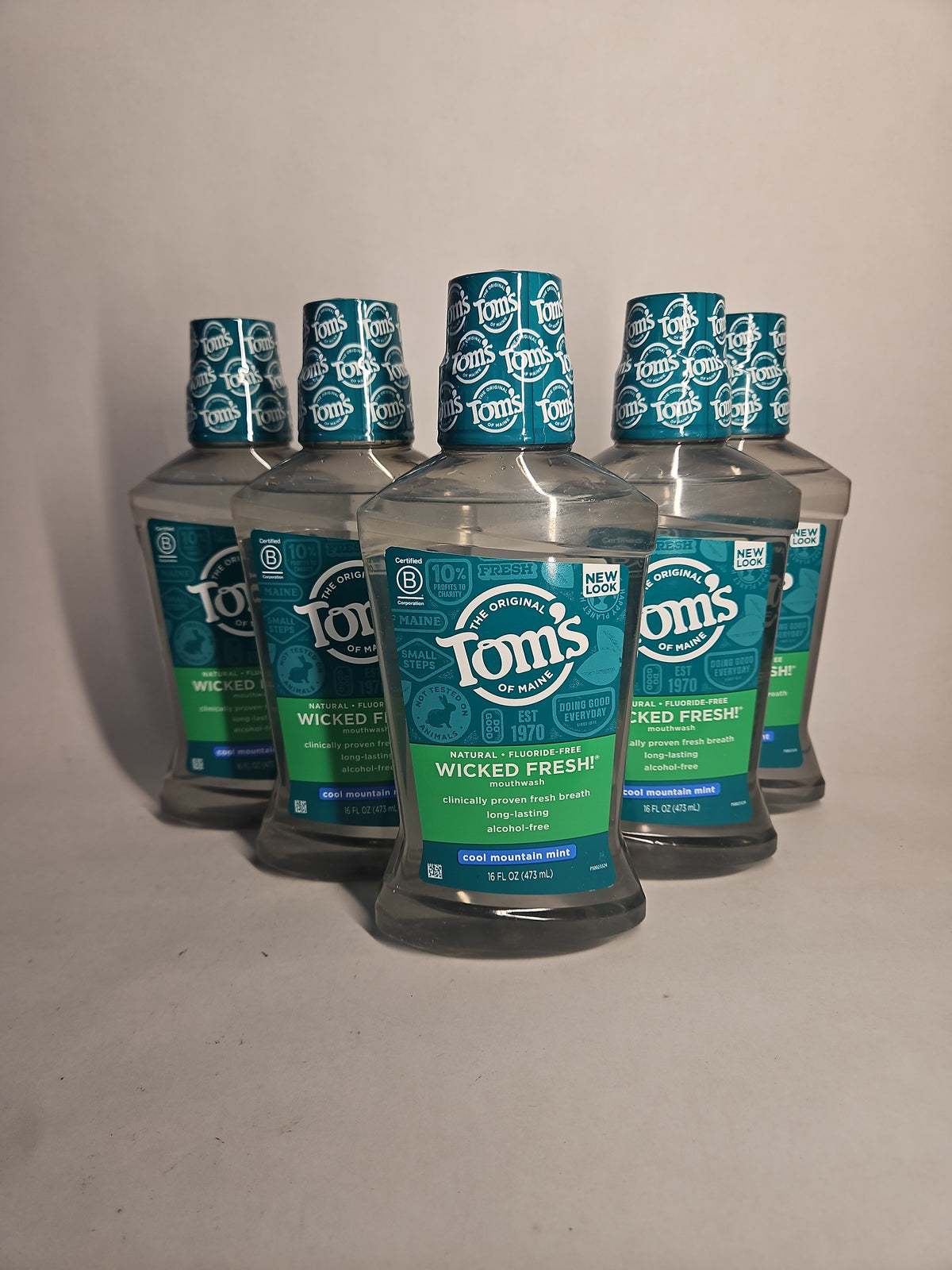 Tom's of Maine Wicked Fresh! Mouthwash, Cool Mountain Mint, 16 oz – 5 Pack