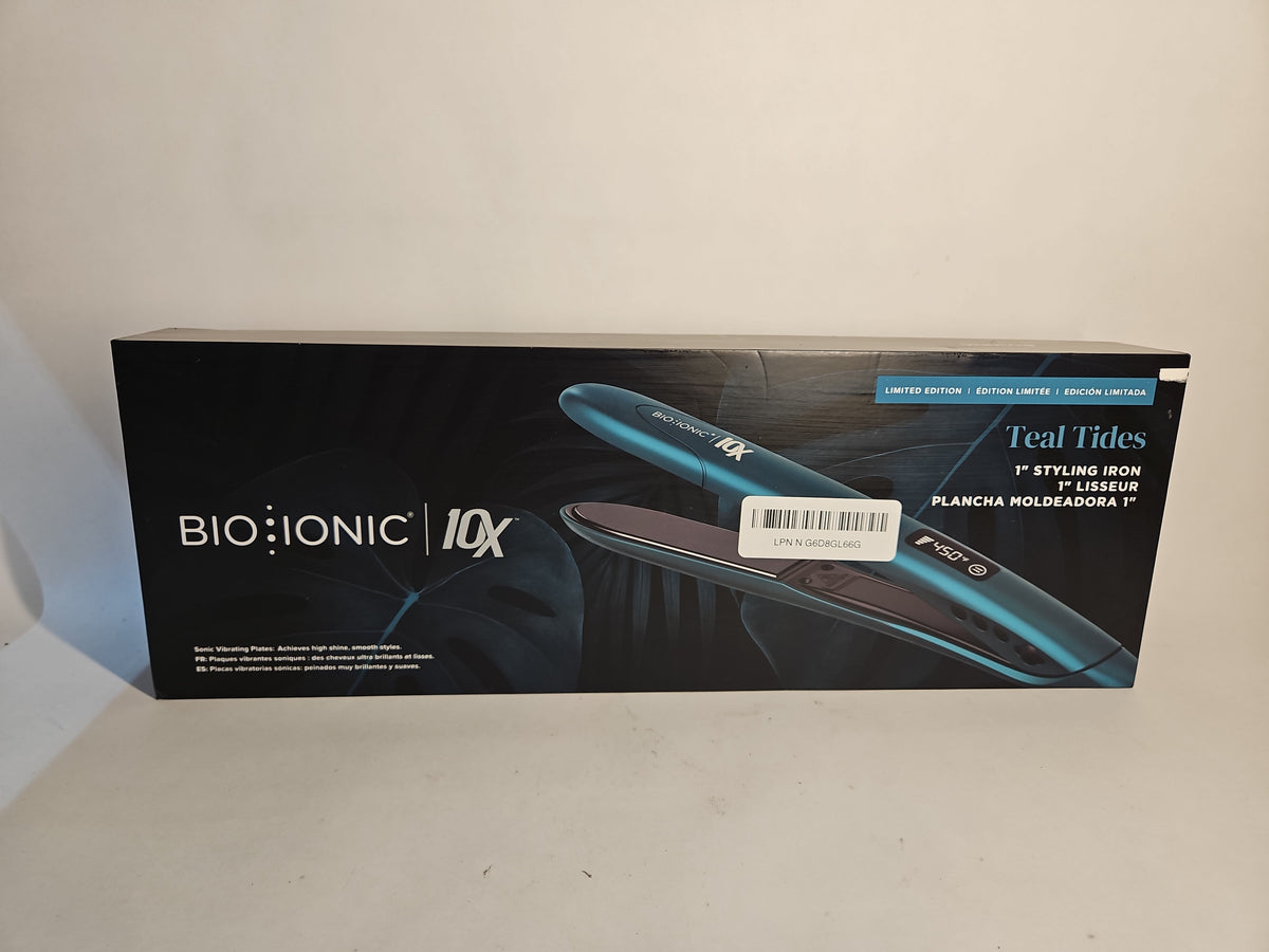 Bio Ionic 10X Styling Iron 1" Flat Iron Limited Edition – Teal Tides