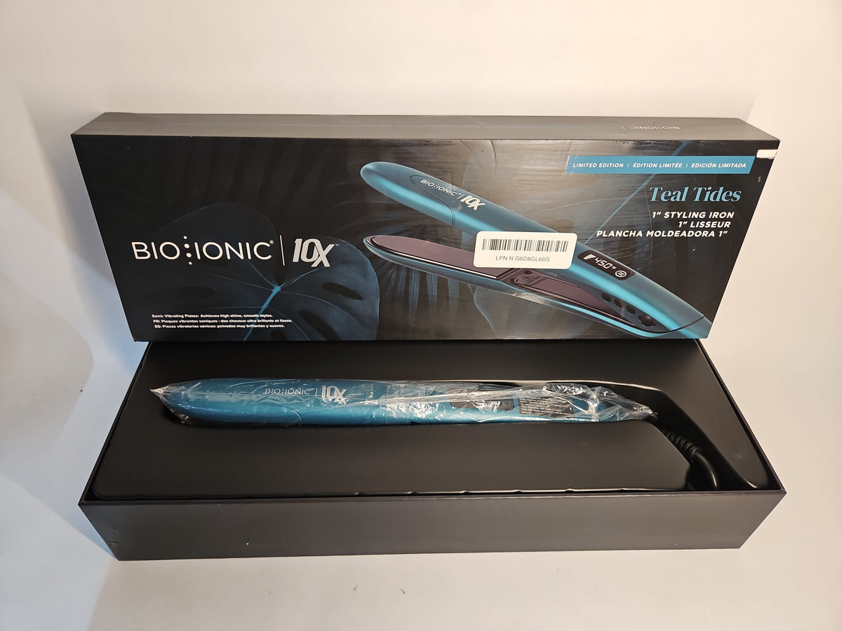 Bio Ionic 10X Styling Iron 1" Flat Iron Limited Edition – Teal Tides