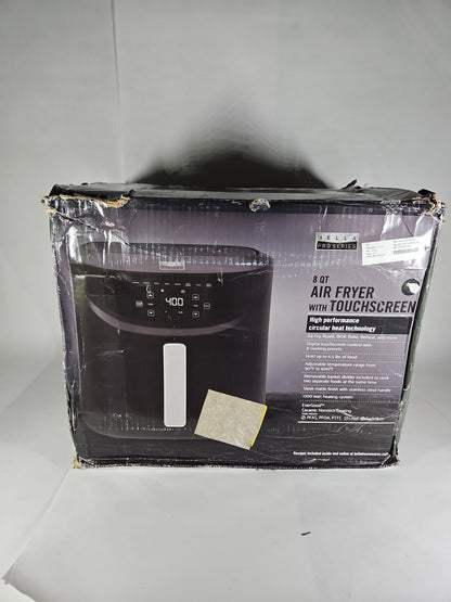 bella PRO 8 Qt Touchscreen Air Fryer Divided Basket 90241 – Black – Open Box