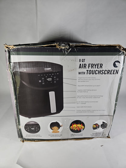 bella PRO 8 Qt Touchscreen Air Fryer Divided Basket 90241 – Black – Open Box