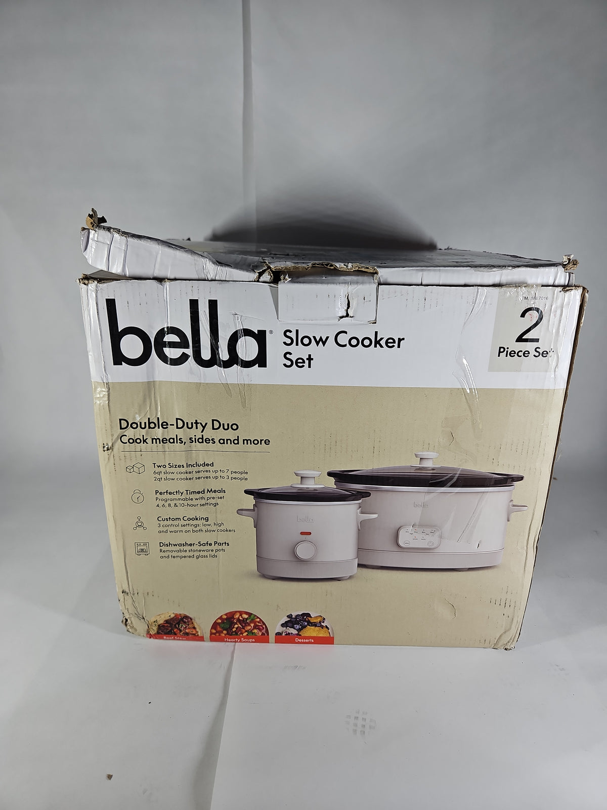 bella 6 Qt Programmable Slow Cooker + 2 Qt Slow Cooker Set 35186