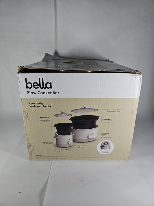 bella 6 Qt Programmable Slow Cooker + 2 Qt Slow Cooker Set 35186 – Open Box