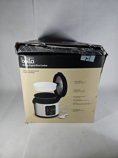 bella PRO 20-Cup Digital Rice Cooker 90226 – Stainless Steel – Open Box