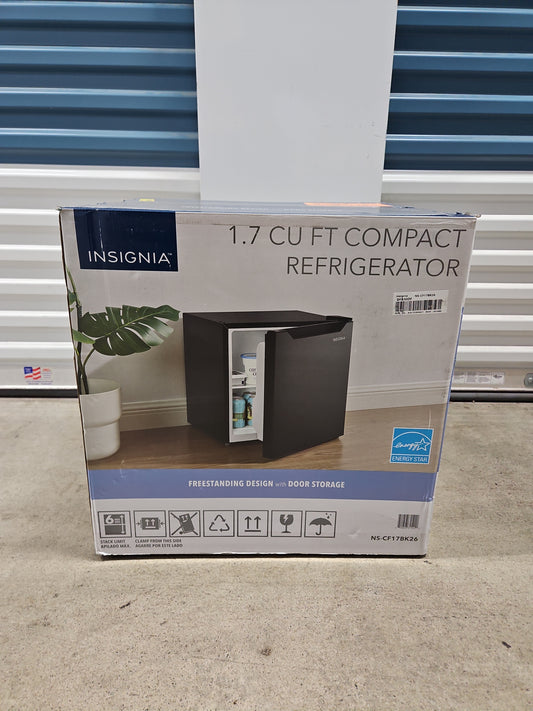 Insignia 1.7 Cu Ft Mini Fridge NS-CF17BK26 – Black, Dented Corner