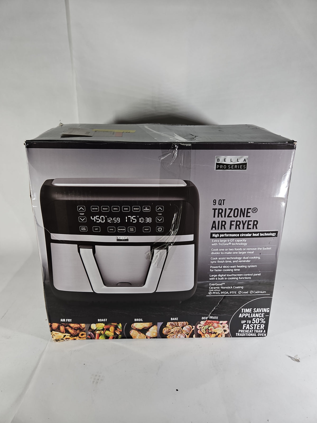 bella PRO 9 Qt TriZone Air Fryer Dual Flex Basket 90242 – Stainless