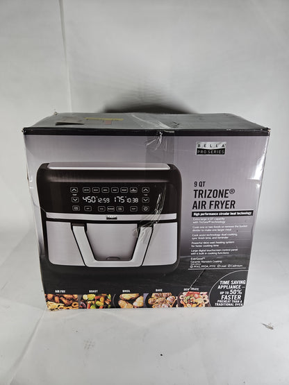 bella PRO 9 Qt TriZone Air Fryer Dual Flex Basket 90242 – Stainless