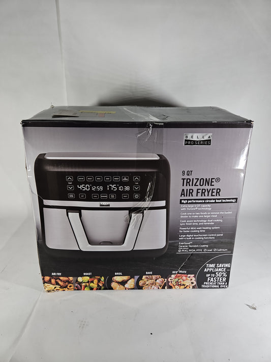 bella PRO 9 Qt TriZone Air Fryer Dual Flex Basket 90242 – Stainless