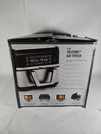 bella PRO 9 Qt TriZone Air Fryer Dual Flex Basket 90242 – Stainless – Open Box