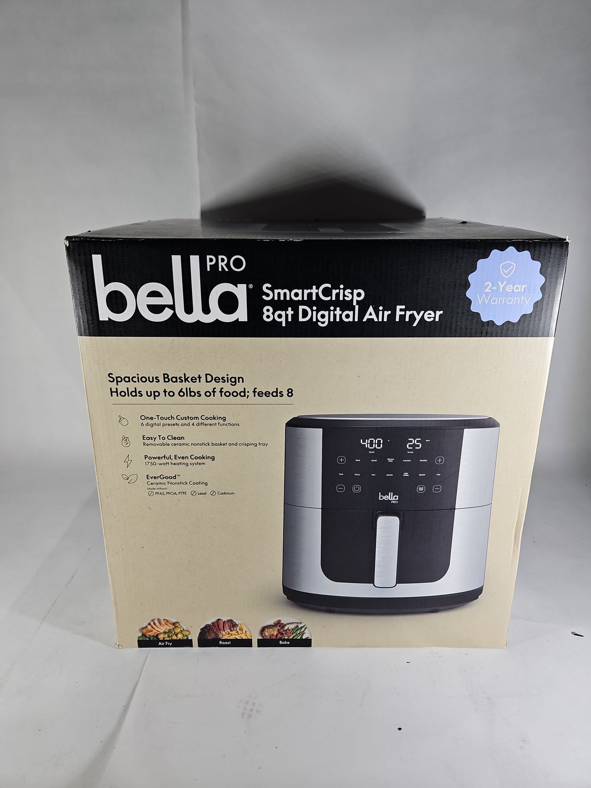 bella PRO SmartCrisp 8 Qt Touchscreen Air Fryer 90223 - Stainless Steel