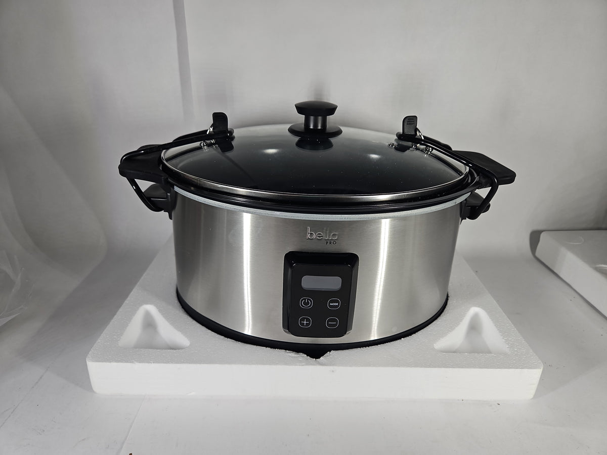 bella PRO 7 Qt Programmable Slow Cooker with Searing Function - Stainless Steel