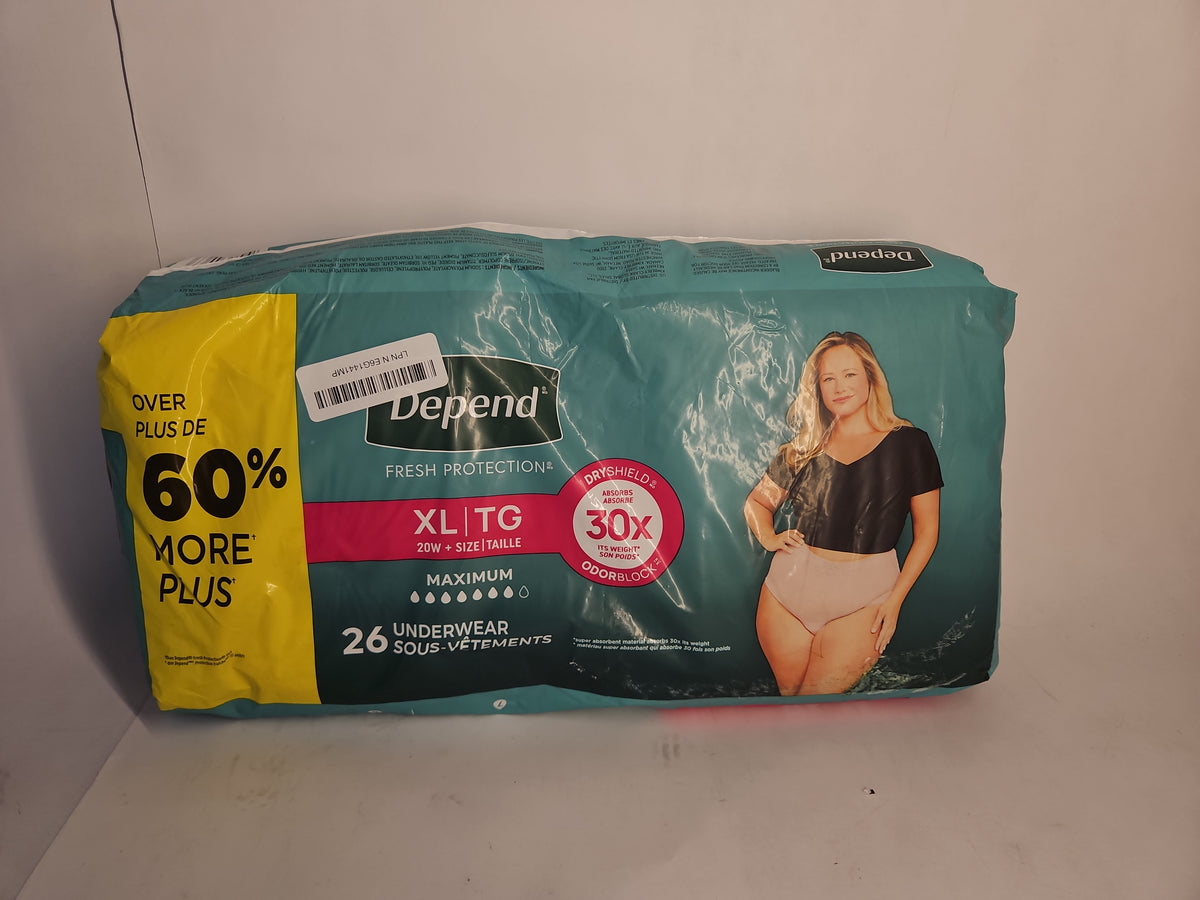 Depend Women's Incontinence Underwear Maximum Absorbency XL 26 Count