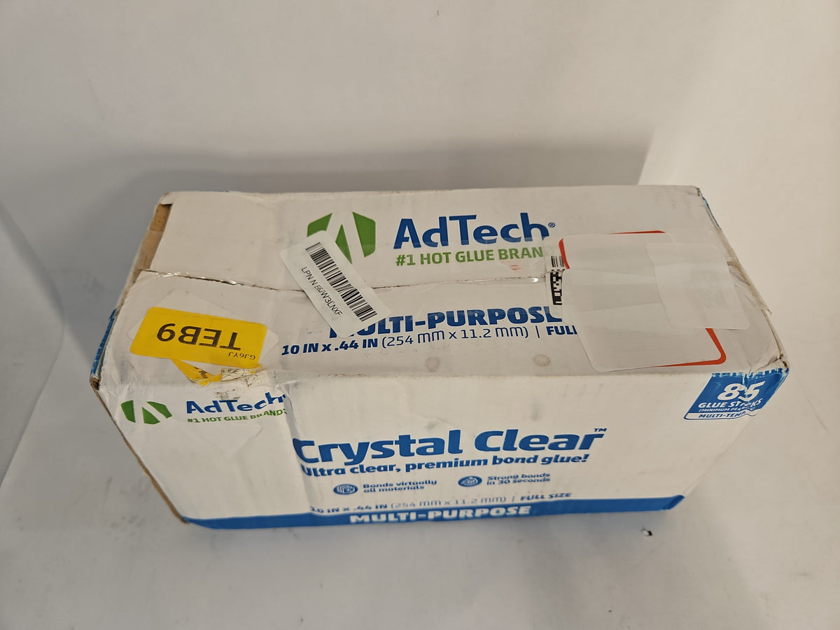 AdTech Crystal Clear Full Size Hot Glue Sticks 10 in x 0.44 in - 85 Count
