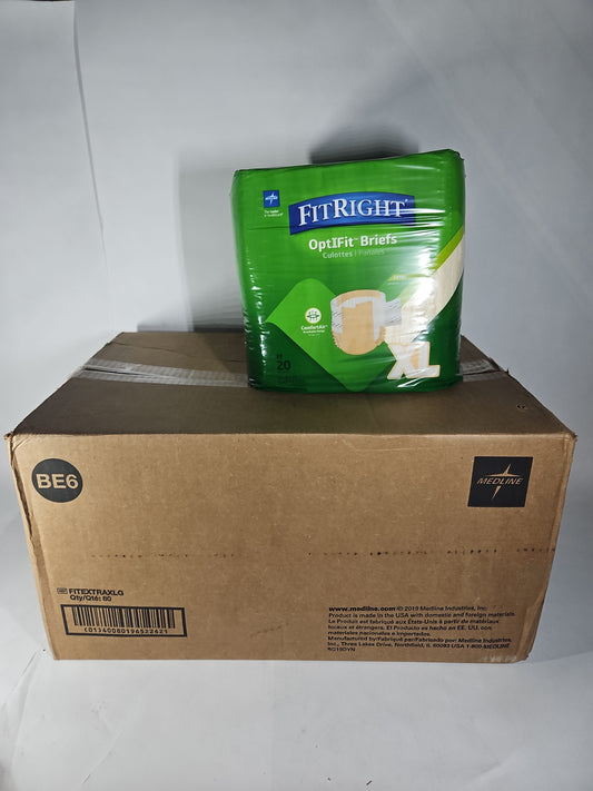 FitRight OptiFit Extra Adult Incontinence Briefs XL 56-64 in 80 Count