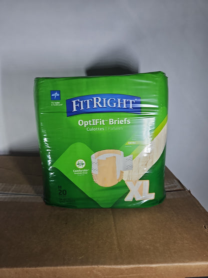 FitRight OptiFit Extra Adult Incontinence Briefs XL 56-64 in 80 Count