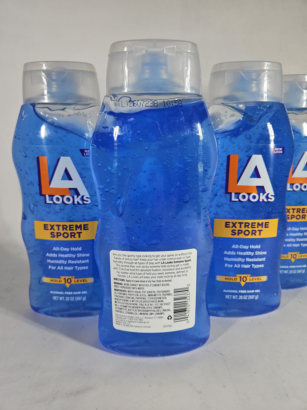 L.A. Looks Extreme Sport Hair Gel Hold Level 10 - Pack of 4